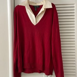 Lauren by Ralph Lauren XL sweater with attached collar .